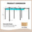 Pergola rétractable en aluminium 11 x 16 pi avec pavillon bleu lac pour patio, jardin