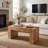 48 Inch Farmhouse Rectangle Coffee Table with Hidden Storage Drawer in Natural Wood Color