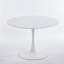 Table tulipe de 42,1 po de couleur blanche, table de salle à manger de style Mid-Century pour 4 à 6 personnes - plateau de table rond en panneau de fibres à densité moyenne (le plateau se compose de deux panneaux), table de salle à manger à piédestal, table de bout et table basse de loisir-545306540-545306541-545306529