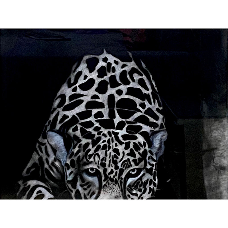 Hunting Leopard | Painting By Yogyata Gadia | Charcoal And Acrylic On Paper | With Frame
