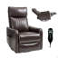 Fauteuil inclinable manuel brun en similicuir chauffant avec fauteuil à bascule et pivotant pour le salon-915639683