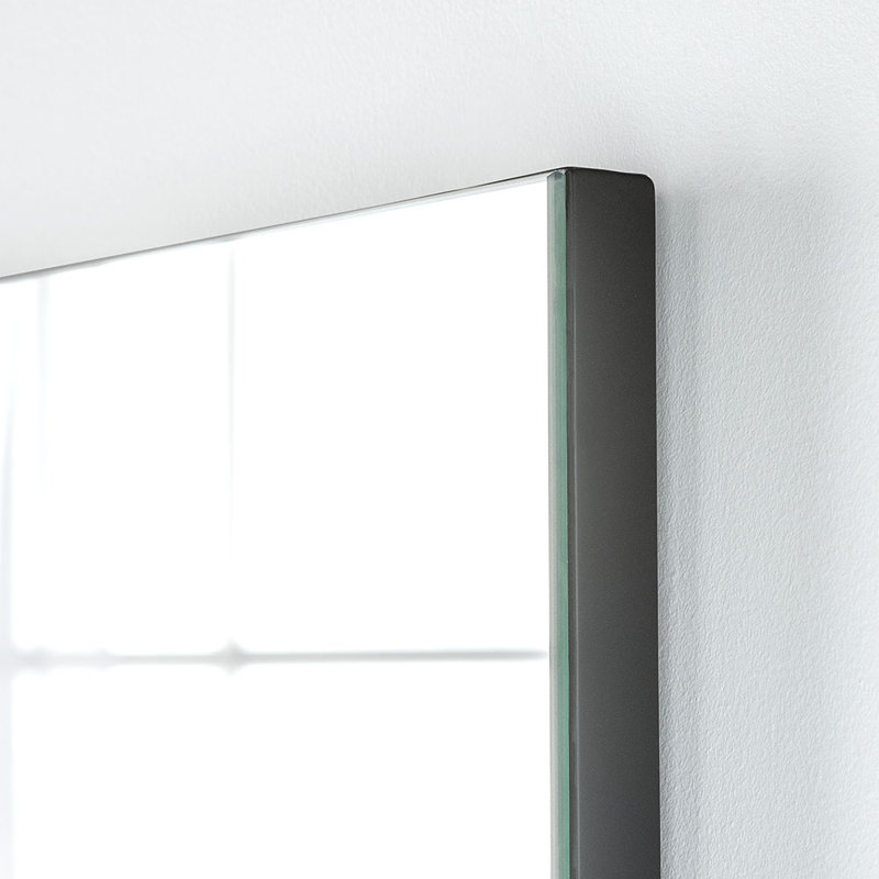 Drumnadrough Wood Flat Wall Mirror, Black