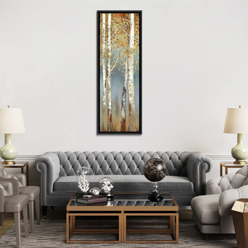 «Butterscotch Birch Trees I» par Allison Pearce - impression sur toile tendue, H 72 po x l 24 po x P 1,5 po