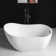 54" x 28" Freestanding Soaking Acrylic Single Slipper Bathtub with Reversible Drain