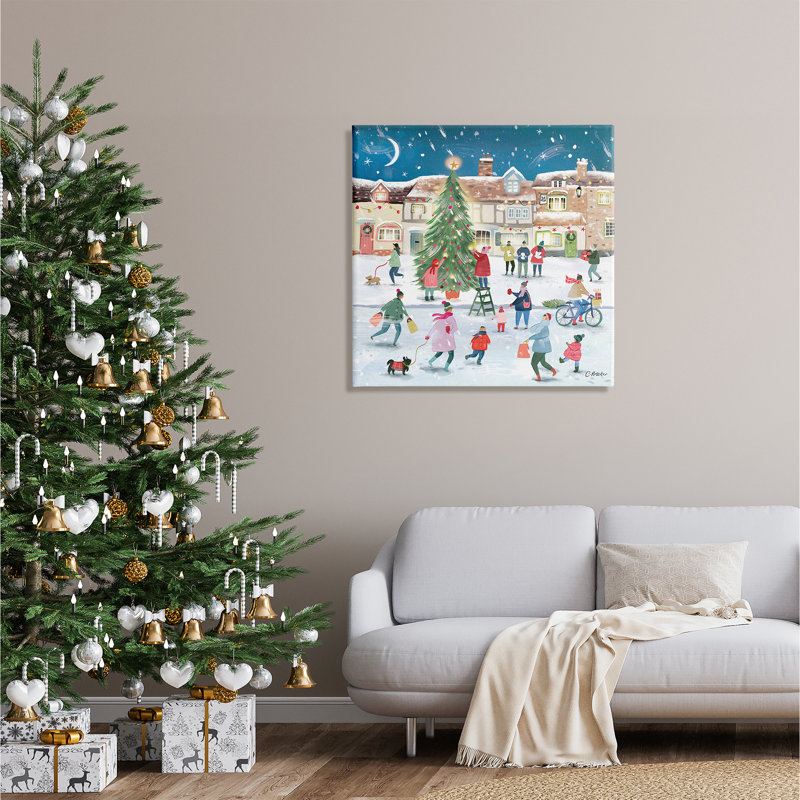 «Christmas Tree Town Scene» sur toile, H 30 po x l 30 po x P 1,5 po