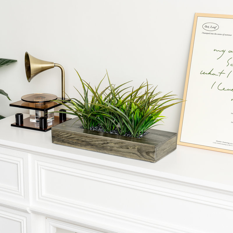 Faux plantes artificielles en boîte en bois