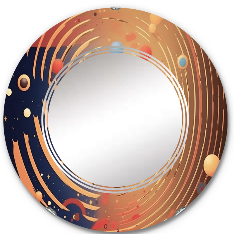 Lenzee - Miroir mural moderne rond, 24 po x 24 po