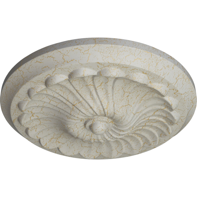 Médaillon de plafond H 12,25 po x l 12,25 po x P 2,25 po, Pot de crème craquelé