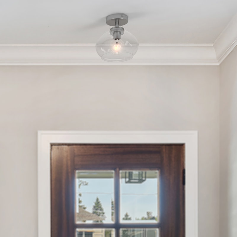 Kinsmon Plug & Play 1-Light Semi Flush Mount in Transitional and Modern Style-9 Inches Tall and 10 Inches Wide