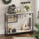 100cm Geometric Art Console Tables for Entryway, Skinny Entry Table with 4 Tier Storage Shelves, Easy to install