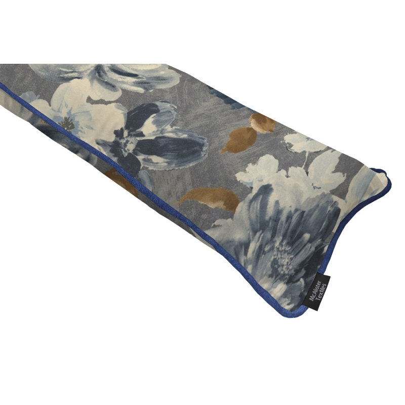 Anjanetta Fabric Draft Excluder, Navy/Grey/Ochre