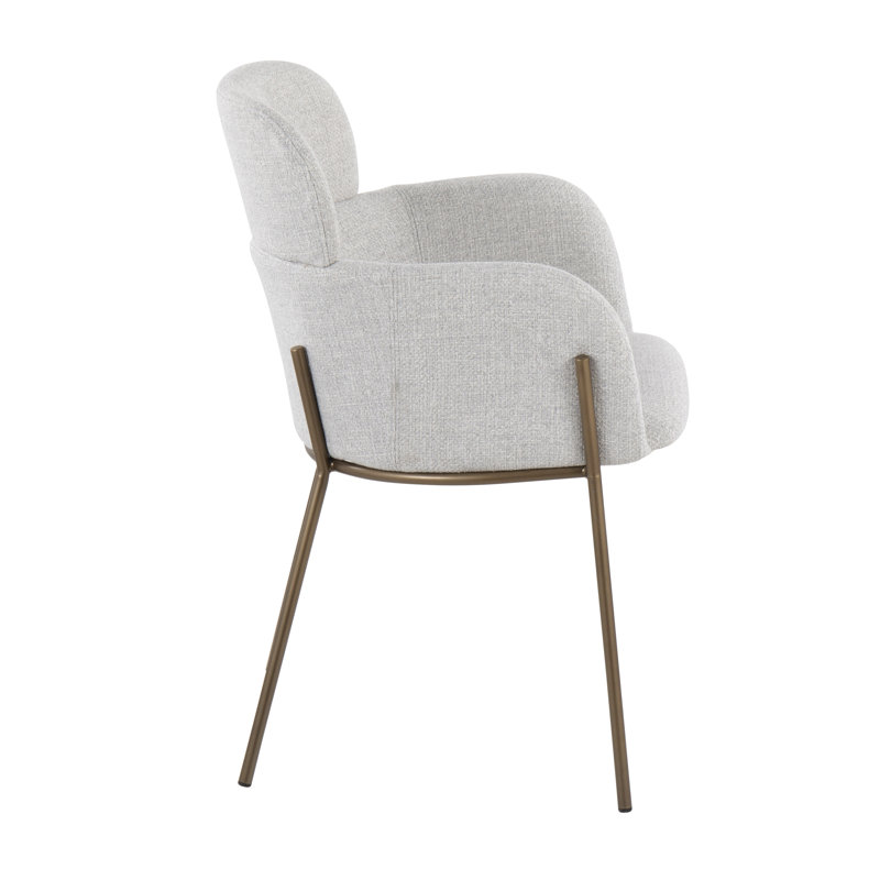 Adinah 18'' H Upholstered Armchair, Blue, Antique Brass