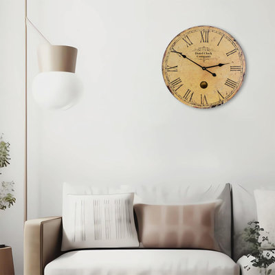 Horloge murale vintage de 23 pouces pour le salon, horloge murale décorative pour la cuisine de ferme, horloges en bois avec grands chiffres romains pour la chambre à coucher