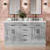 Tidworth 60'' Solid Wood Double Bathroom Vanity with 1.5'' White Quartz Top, Rectangular Sinks