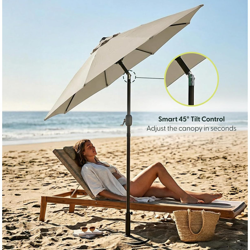 Beach Parasol, Cream, 236cm W x 180cm D