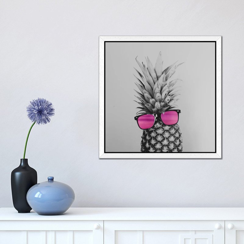 Mrs. Pineapple by Chelsea Victoria - Print on Canvas, 66.04 cm H x 66.04 cm W, White Framed