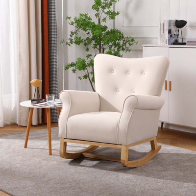 Chaise berçante en velours Jeffren