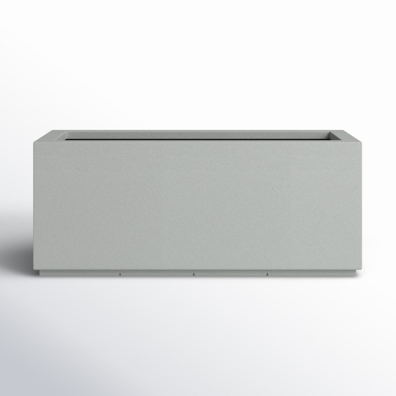 Milan Tall Polymer Box, Concrete Gray, 19"H x 46"W x 17"D