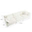 Elegant 3 Couch - Mid-Century Modern In Chenille For Living Room Furniture, White With 2 Armrest Pillows And 3 Toss