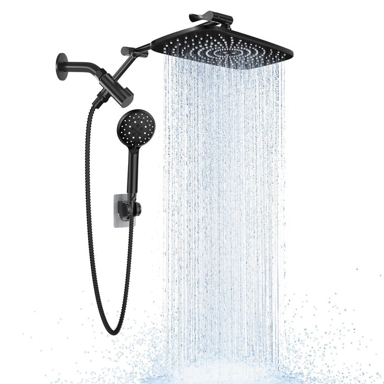 11.8-Inch Rain Shower Head Combo with 6-Setting Handheld Spray