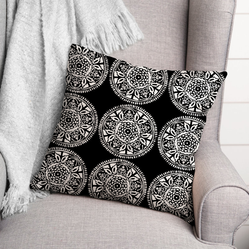 Housse et insert de coussin extérieur d'extérieur, Noir