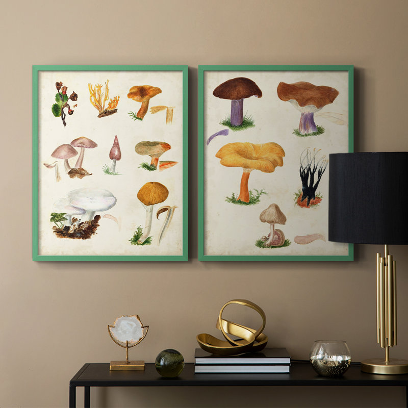 Champignon VI - reproduction encadrée de qualité supérieure - prêt à être accroché - aucun clou requis - aucun clou requis