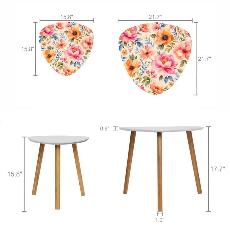 Ensemble de 2 tables basses gigognes Triangle