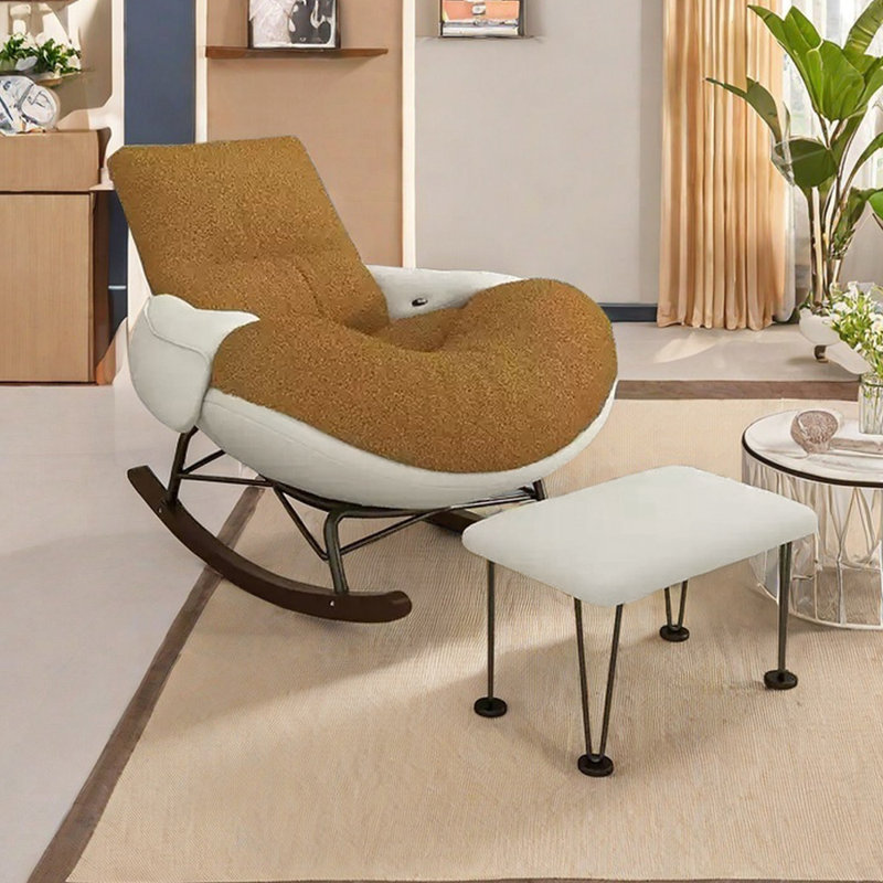 Chaise berçante ergonomique, Blanc, Kaki