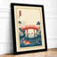 Red Bridge at Twilight Japandi - Framed Print-804388753-804388767