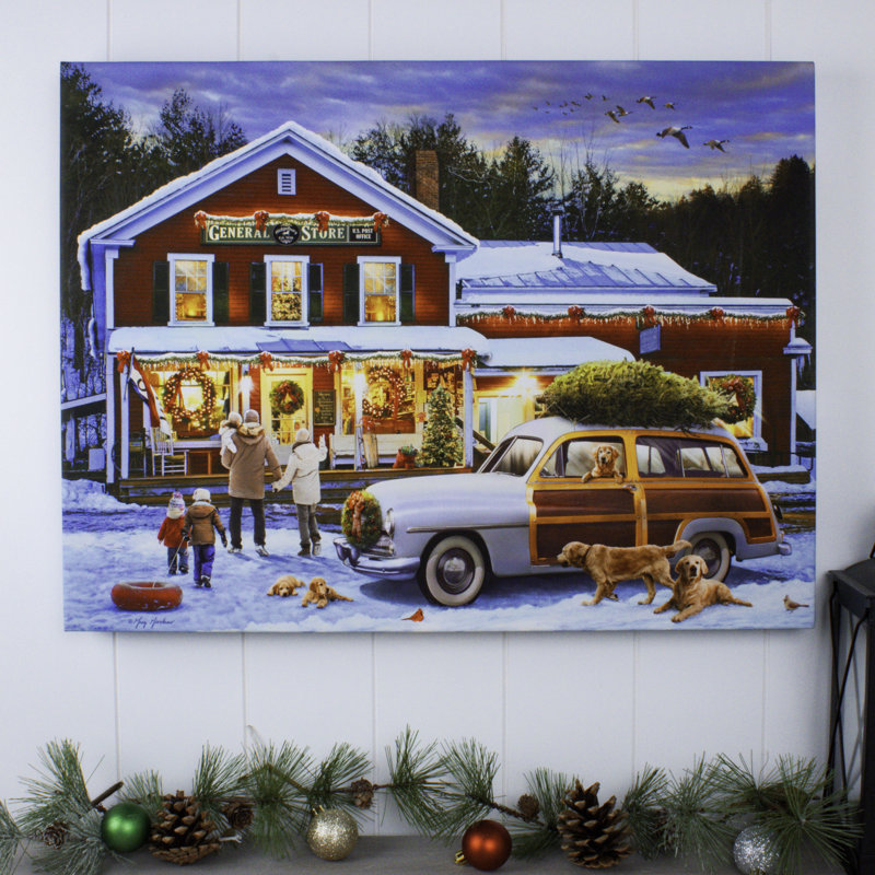Art mural entièrement illuminé à DEL 18 x 24 Christmas Store