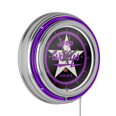 Jeep Willys 1941 Retro Neon Wall Clock