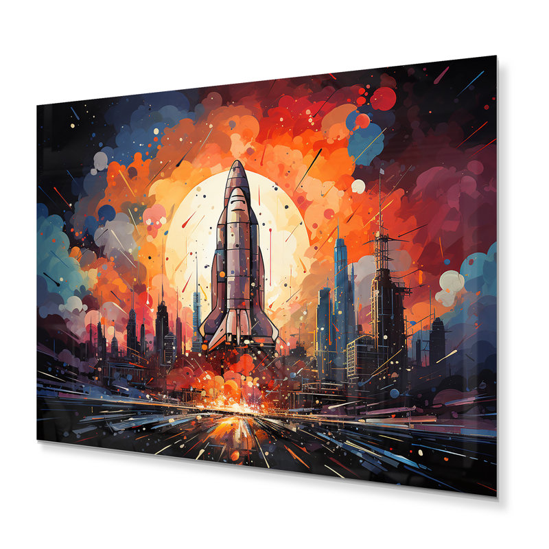«Expressionist Space Shuttle Burst I» sur, H 16 po x l 32 po x P 1 po