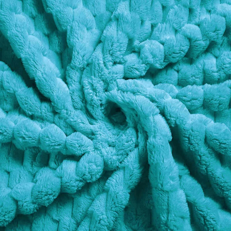 Jeté tricoté, Bleu sarcelle