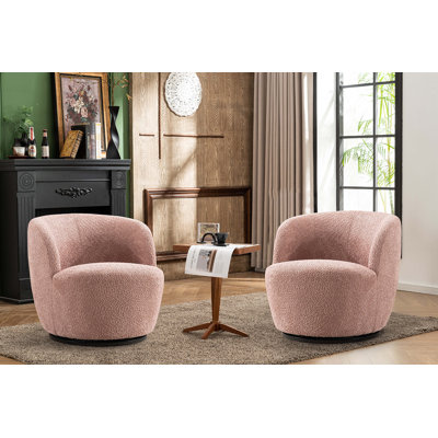 Nen Boucle Swivel Barrel Chair