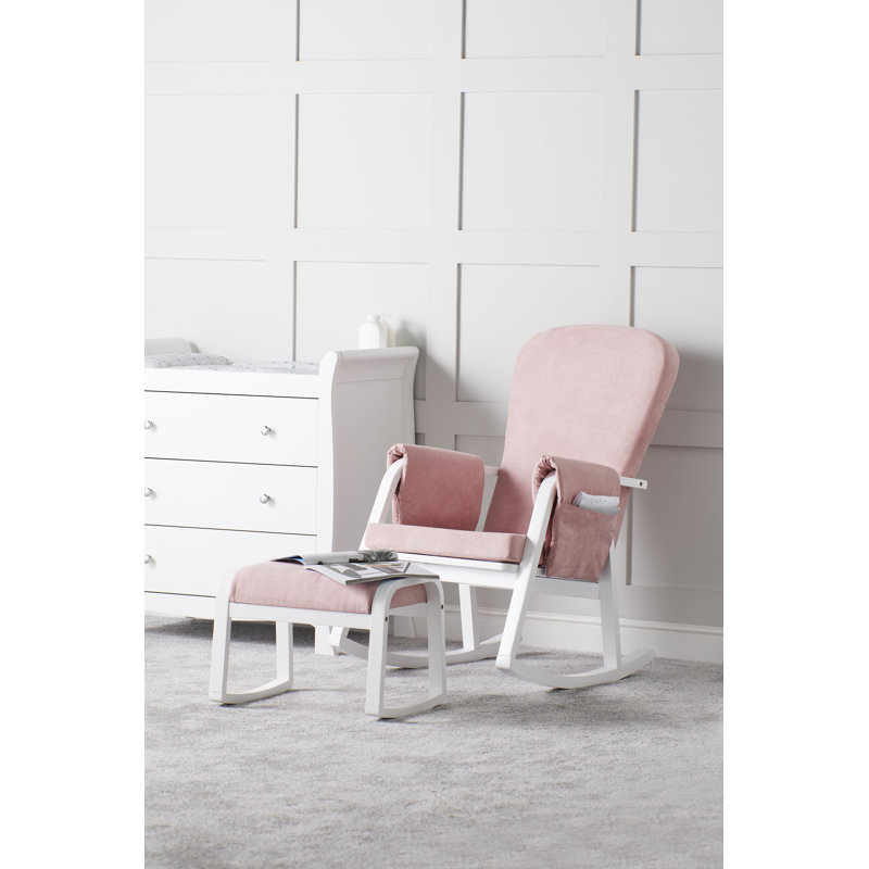 Dursley Rocking Chair and Stool, Pink