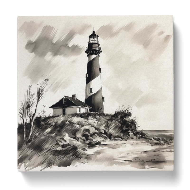 Lighthouse Ink Wash No.1 - Wrapped Canvas