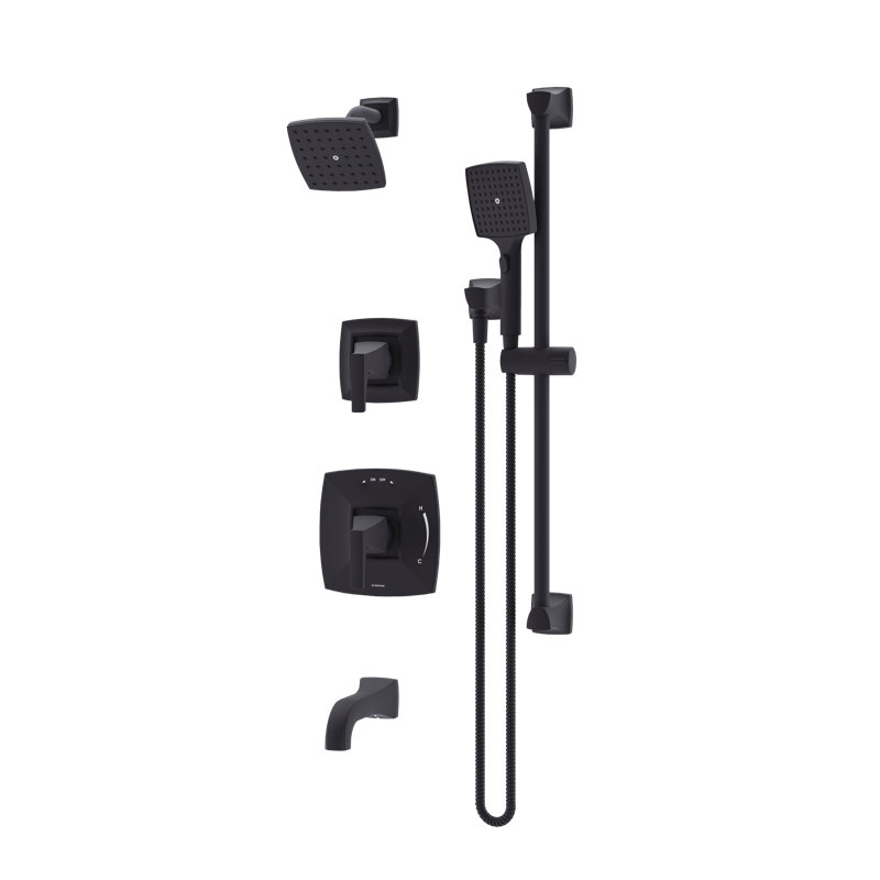 Oak HydroMersion Tub and Shower Trim with Hand Spray, Matte Black