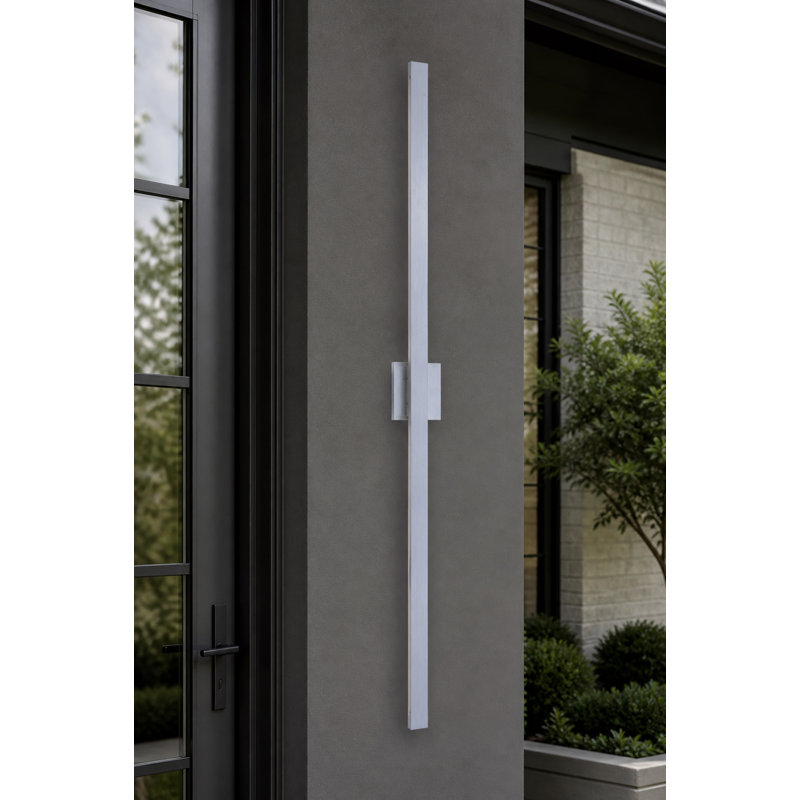Replay 2-Light LED Outdoor Armed Sconce, Satin Aluminum