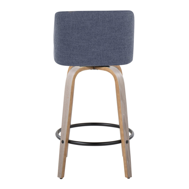 Contemporary Counter Stool, Siège bleu / cadre brun / noir