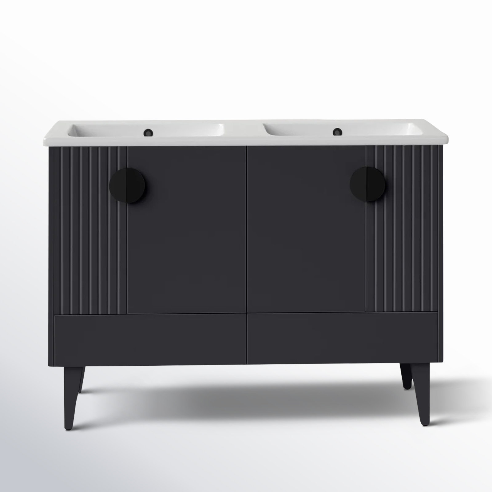 Saimah 47.25'' Double Bathroom Vanity, Black, Black