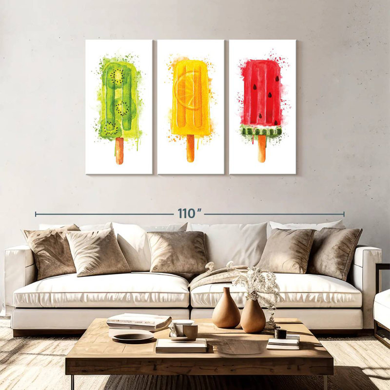 Yarlin Fruity Popsicles Splatter, 48" H x 74" W