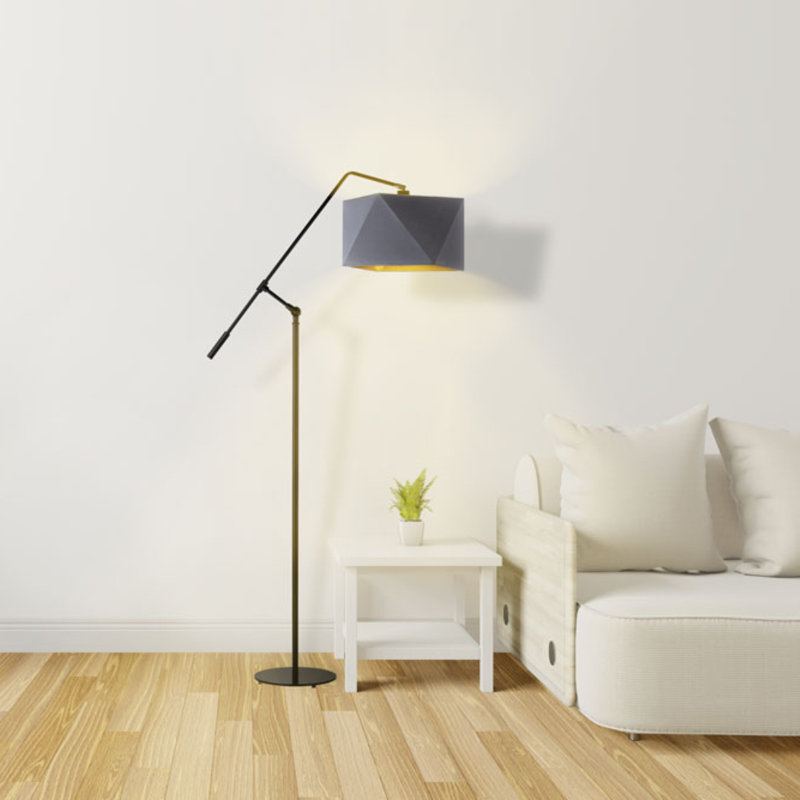 Nashville 170cm Reading Floor Lamp, Black, White