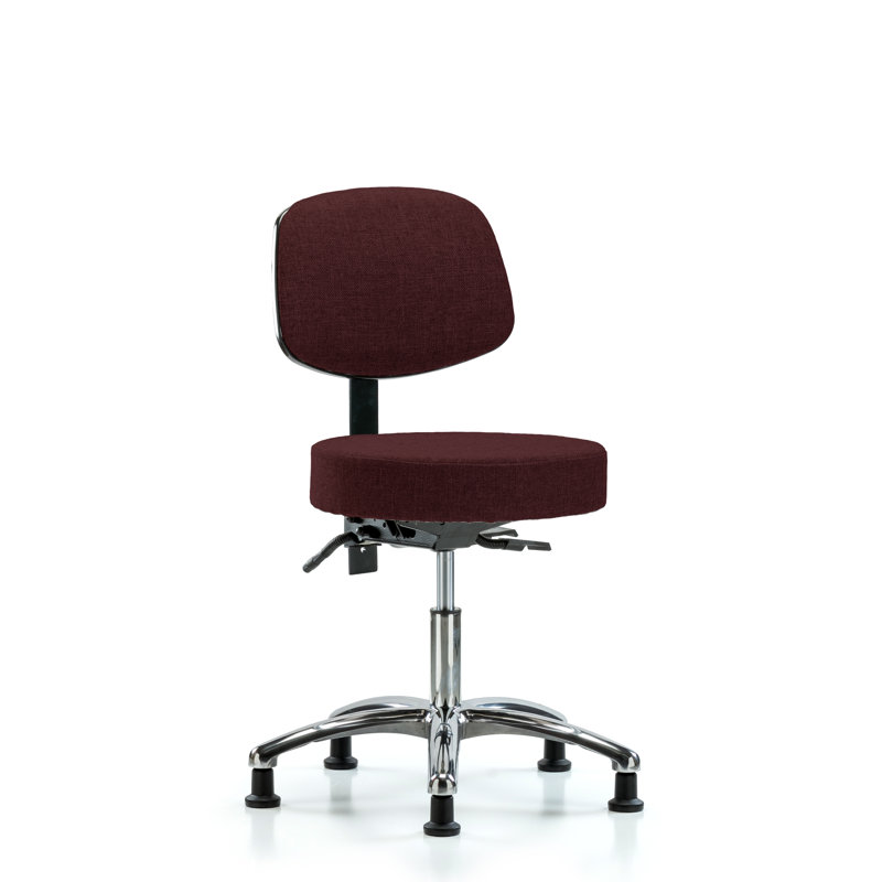 Tabouret de laboratoire à hauteur réglable Dalia, Bourgogne, Patins, 18.5"-24"
