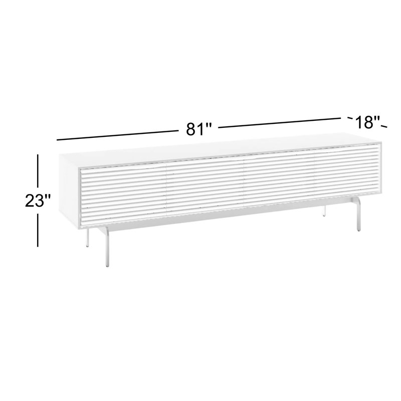 Align Media Console, Satin White, 23”H x 81”L x 18”W