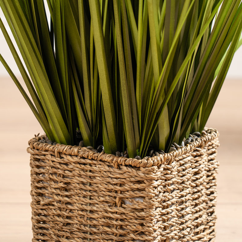 85cm Faux Grass in Seagrass Square Pot