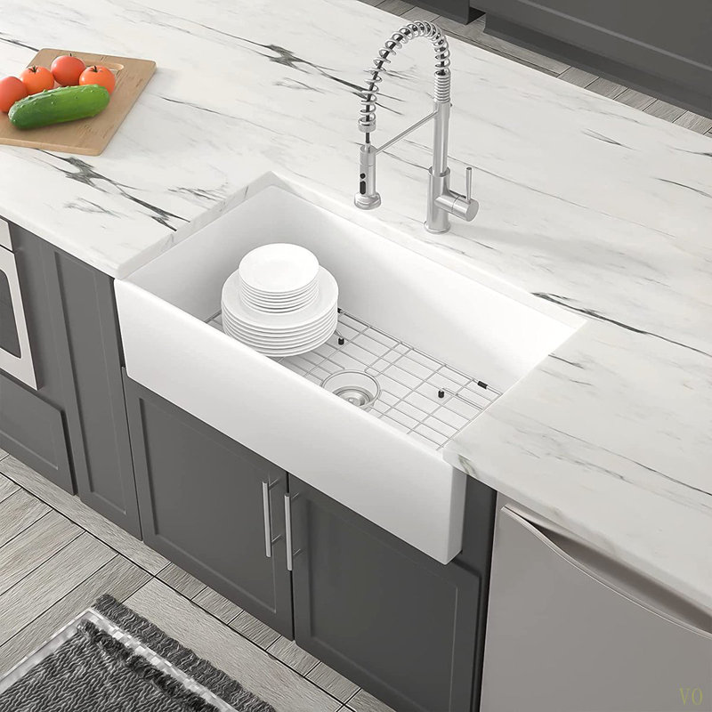 30 X 20 Inch Ceramic Farmhouse Apron-Front Kitchen Sink Single Bowl