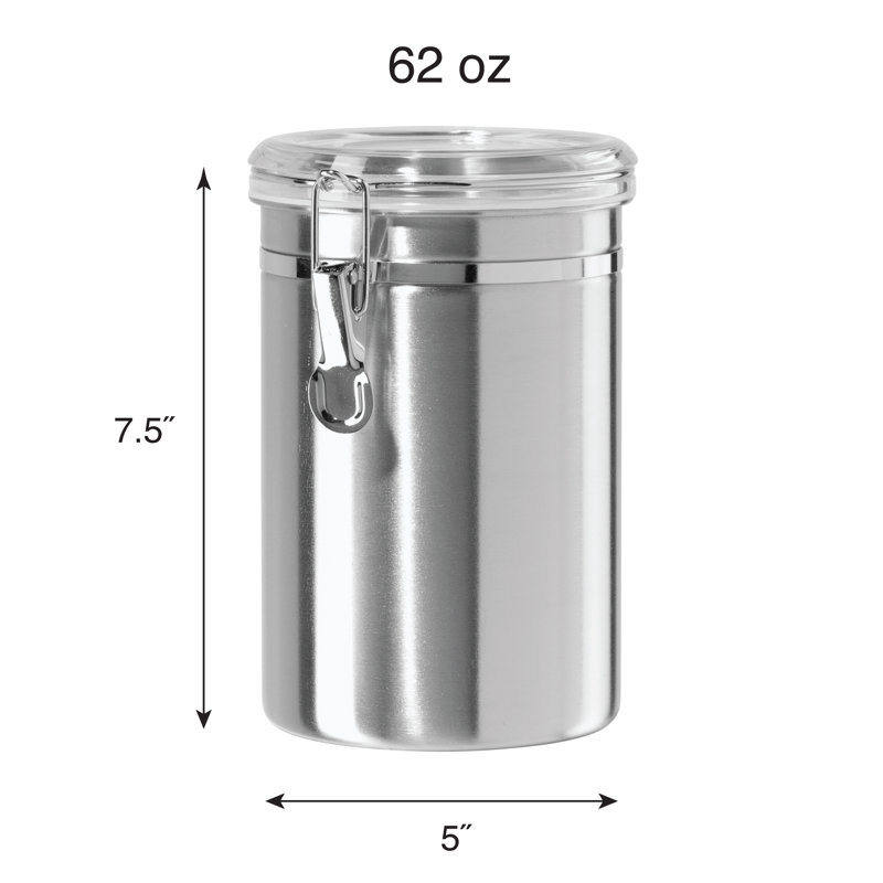 Stainless Steel Airtight Clamp Canister with Clear Lid