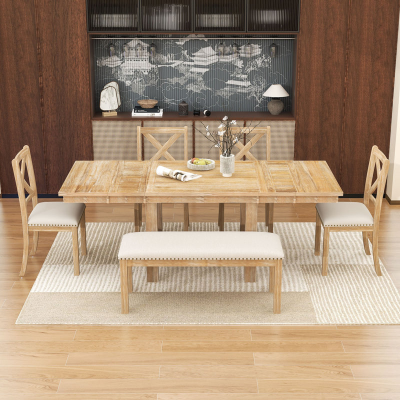 6 - Person Extendable Dining Set, Natural