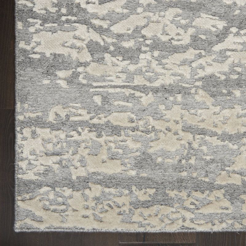 Tapis d'intérieur moderne tempête de sable 5 pi 6 po x 7 pi 5 po Nourison Theos, Rectangle 5 pi 6 po x 7 pi 5 po