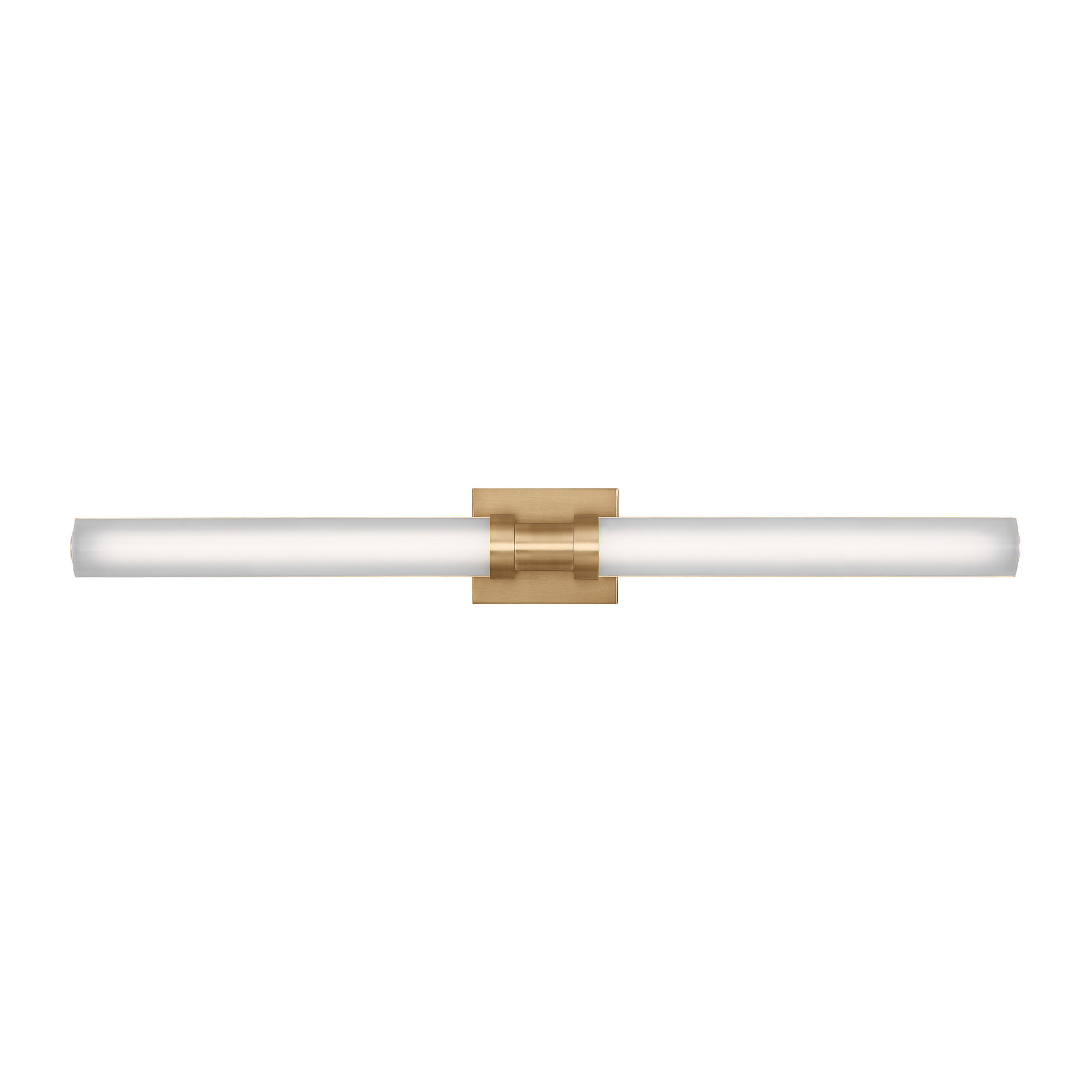 Kelan Single Frosted Dimmable LED Vanity Light, 20W, Satin Brass, 37.75"H x 4.75"W x 4.5"D